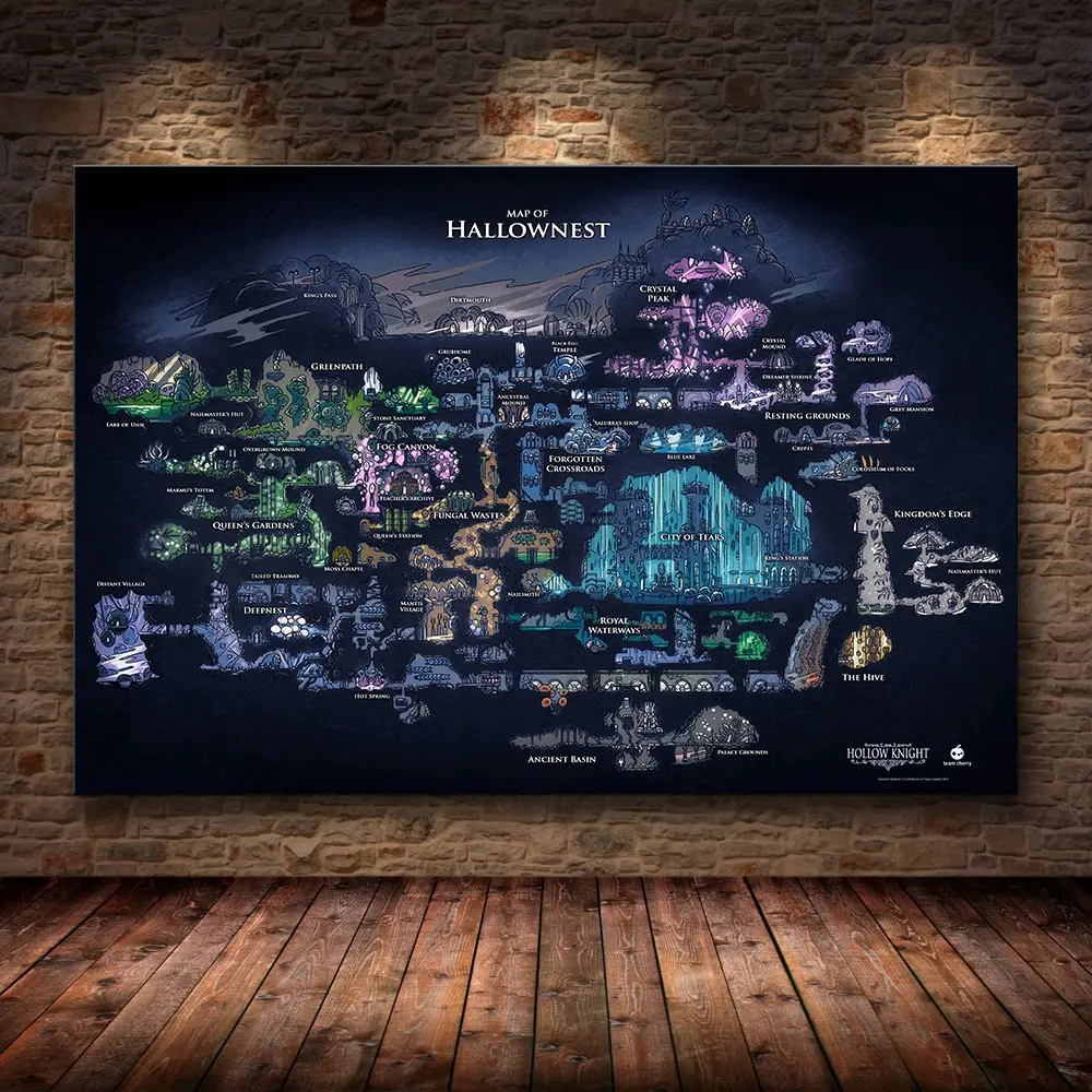 Hollow Knight Hallownest Map G - đánh giá và giá Star Map Poster