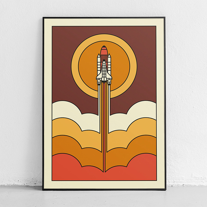 Retro Abstract Space Shuttle S - đánh giá và giá Star Map Poster